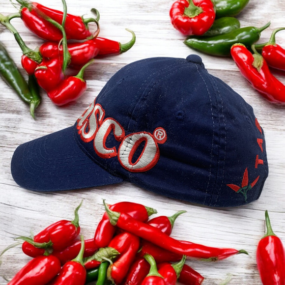 Vintage Tabasco Hot Sauce Hat Cap Leather Strapback Embroidered Spellout Korea - Picture 3 of 7